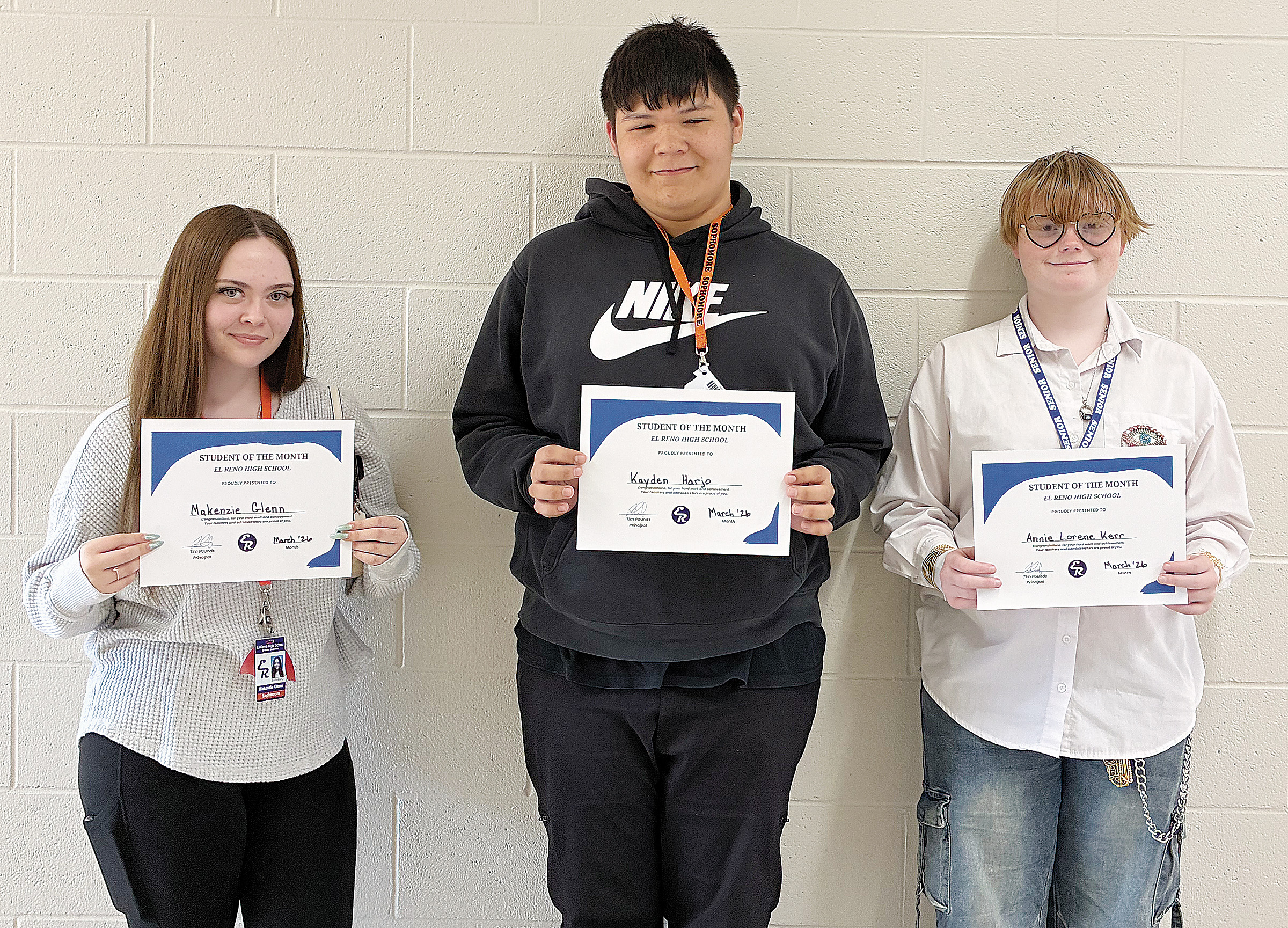 El Reno High’s March top students | El Reno Tribune