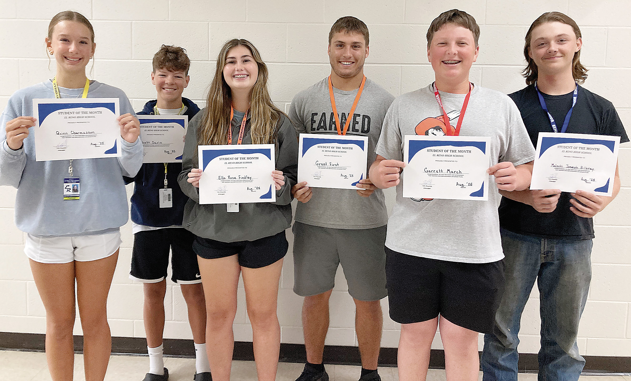 EHS August Students of the Month | El Reno Tribune
