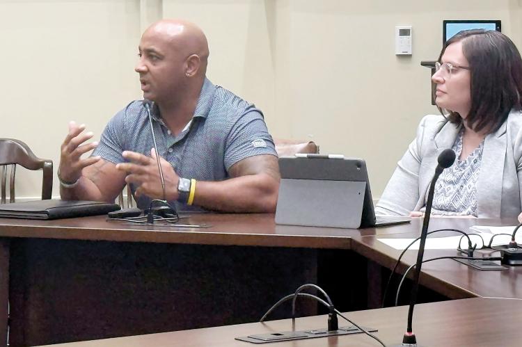 Joseph Brantley speaks during an interim study