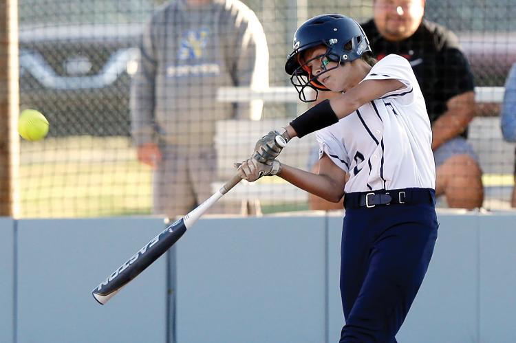 EHS softball_Taber makes contact