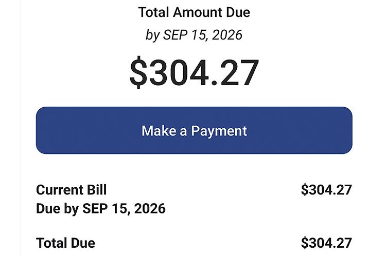 A screenshot of an electric bill for an El Reno customer