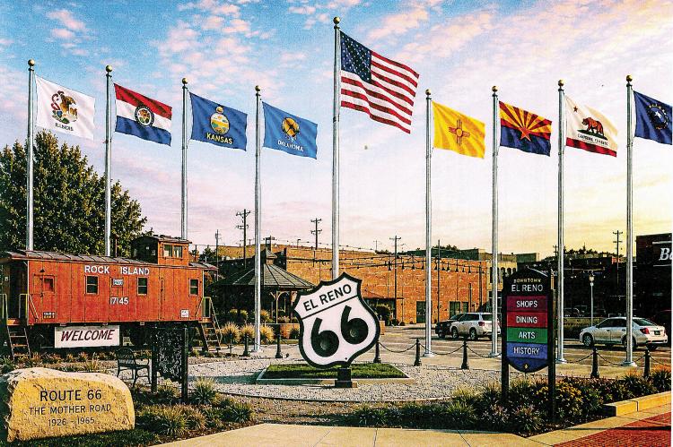 Illustration of what the Mother Road Flag Plaza could look like