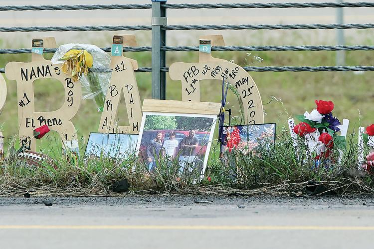 The roadside memorial for El Reno teenager Brad Palmer