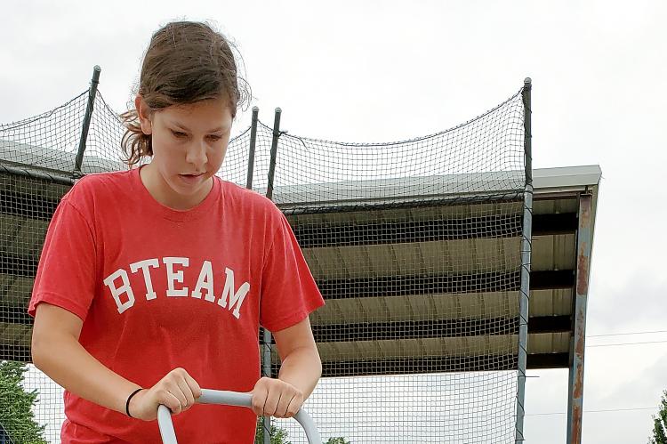 Kira Taber lines the batter’s box