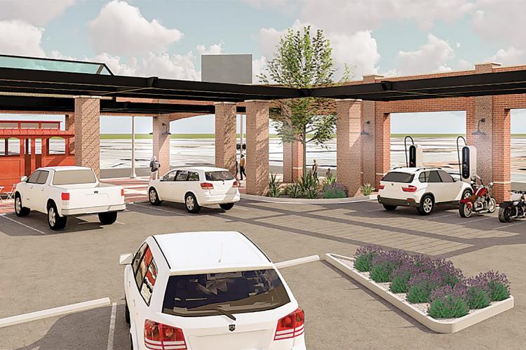 This is an artist rendering from inside The Hub looking out