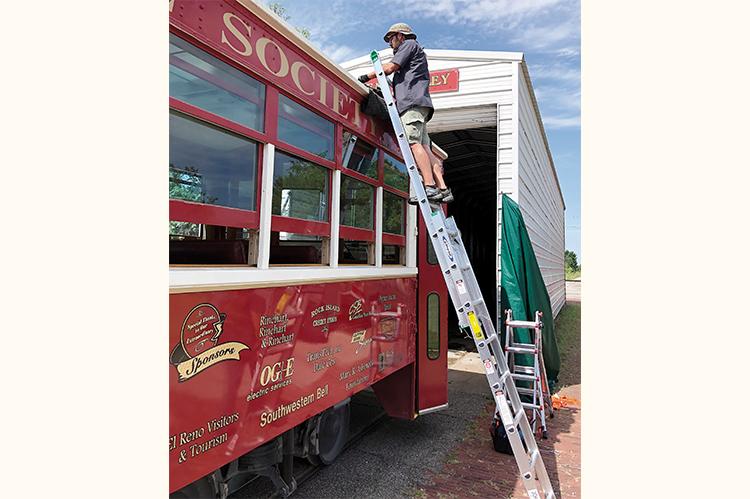 Ky Jones works on Trolley AC