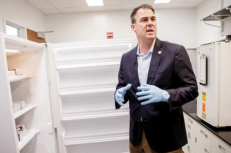 Oklahoma Gov. Kevin Stitt talks about the new lab at Oklahoma State