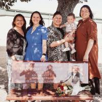 Gib Miles’ family stand behind his memorial bench
