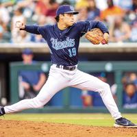 Rhett Kouba strides into a pitch