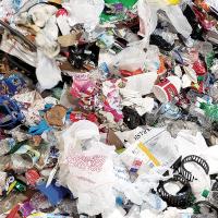 Trash which could have been recycled if not for being contaminated