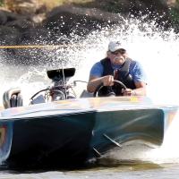 Jimmy Johnston catches a little air as he flies off the start