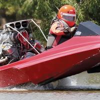 Todd Ebert flies off the starting light