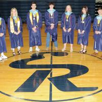 From left are Tanner McDaniel, Bailey Denwalt, Brady Hardaway, Hayden Hefner, Madison Patswald, Abigail Fraire and Ty Vincent