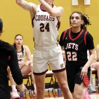 Karlee Harviston shoots a jumper in the paint