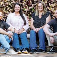 Casey Hentges, second from right, is pictured with, from left, Daniel Farris, Bailey Singleton and Jacob Schmidt