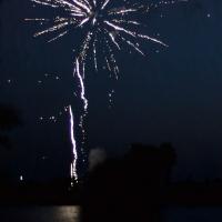 One of the opening bursts of the city's fireworks display at Lake El Reno.