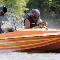 Matt Miller flies down the water