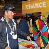 Hernan Blanco spins the chance wheel