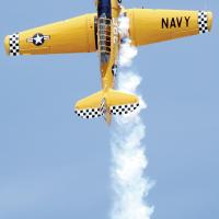 Jeff Shetterly puts his T-6 Texan into a vertical climb