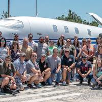Aviation instructors pose for a photo