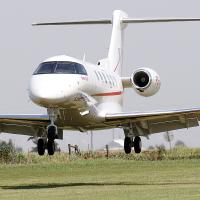 Two pilots from Brazil and a trainer from Colorado land this Pilatus PC-24 jet