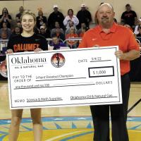 Allie Harris and CHS Principal/athletic director Sam Belcher