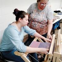 The Canadian Valley Art Guild was treated to weaving demonstrations