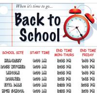 Back to School Bell Schedule