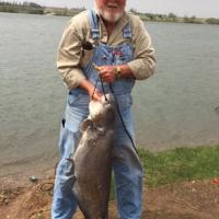Larry Quisenberry of El Reno with his 46-pound blue catfish