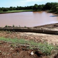 Photo shows the hole following recent rains