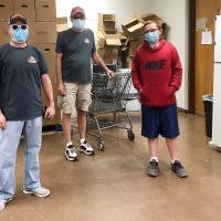 Some of the volunteers who helped with the recent food distribution