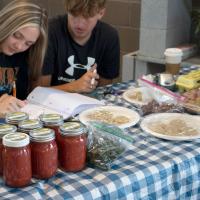 Conner Stephens and Kaysen Atkinson man the BlueSTEM booth