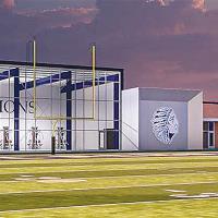 A rendering of the multi-sport athletic facility