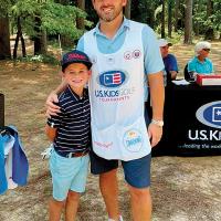 A.J. Haglund served as caddie for his son Brecken at nationals