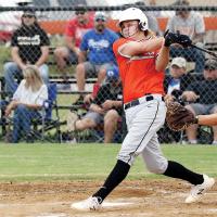 Seth Snyder slaps a hard-hit ball down the third-base line