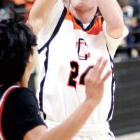 Caleb Meschberger puts up a shot