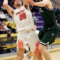 Gunner Snowden is fouled on the arm while shooting a jumper