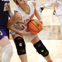 CHS girls basketball_Nitzel drives ball into lane