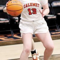 Adelyn Davis looks to make a pass