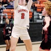 Allie Harris shoots a jumper