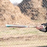 Abby Nitzel connects with a pitch
