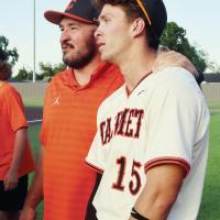 Brendon Voss gets a hug from dad Brandon