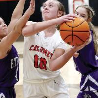 Mattie Pritchett eyes the basket