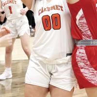 Kyah Baker eyes the basket while shooting