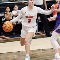 Allie Harris dribbles in a recent home game