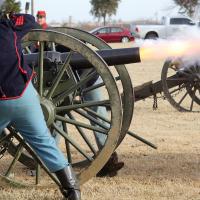 Hart’s Battery firing cannon