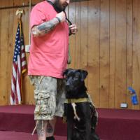 Chris Reel spends time in the afternoon working with Odin