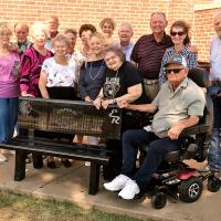 El Reno Class of 1959 donates marble bench at high school_1