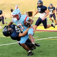 Brayden Girard pulls down a Lawton Eisenhower receiver