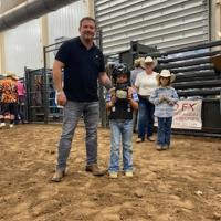Corbyn Cooper won first place in the mutton bustin’ contest